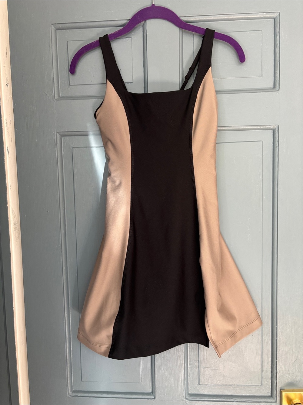 Black and Cream Colorblock Mini Dress